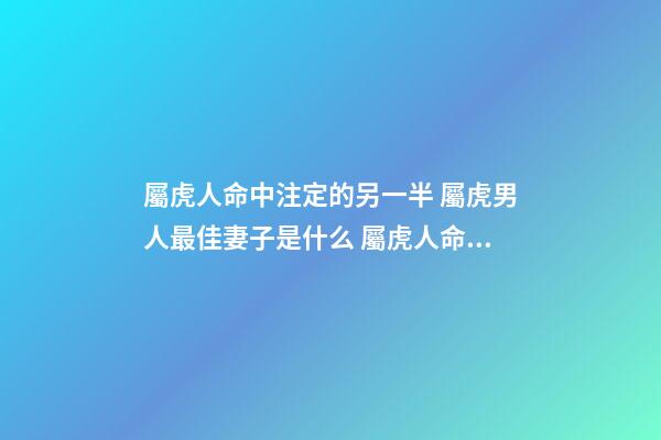屬虎人命中注定的另一半 屬虎男人最佳妻子是什么 屬虎人命中注定的另一半-第1張-觀點-玄機派